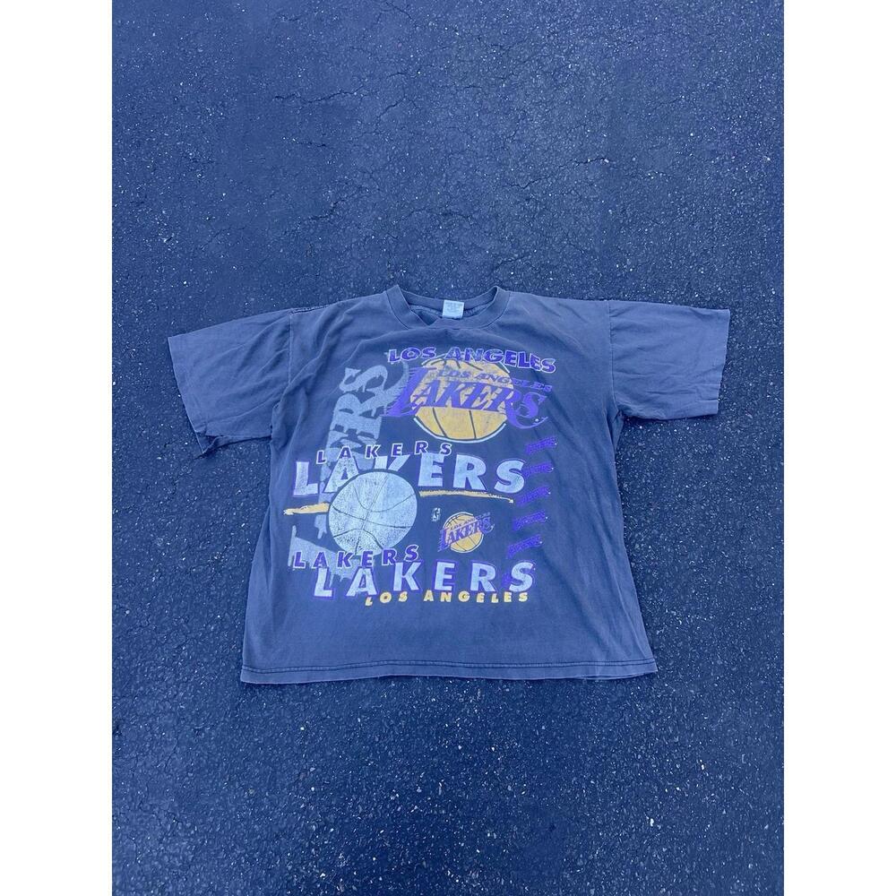 90S Lakers All Over Print Single Stitch T-Shirt Mens Kobe Bryant Era